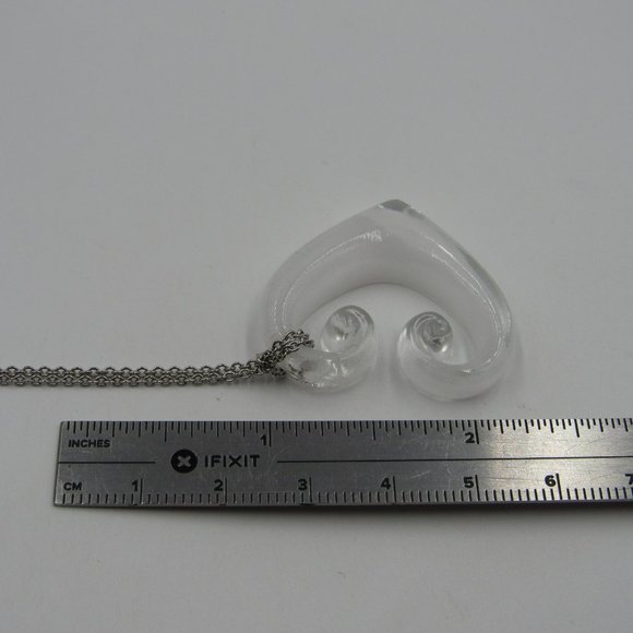 18" Sterling Silver White Heart Necklace Vintage - Picture 5 of 6